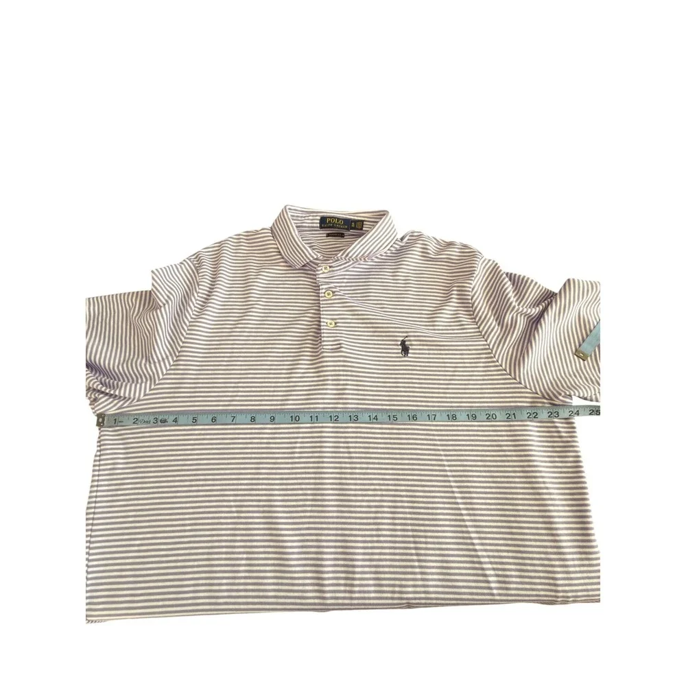 Polo Ralph Lauren Polo Shirt Men's‎ Short Sleeve Purple Striped Classic Fit XL